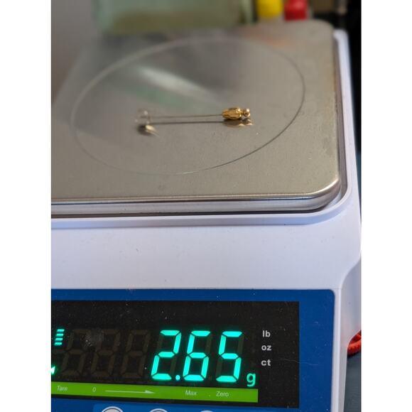 Antique 14K White Gold Straight 2" Long Stick Pin 1.1g - Picture 9 of 11